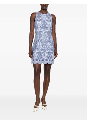 Rebecca Vallance Blooming Lanterns guipure-lace scalloped-hem mini dress - Blue