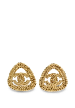 CHANEL Pre-Owned 1993 CC rope-twist earrings - Gold