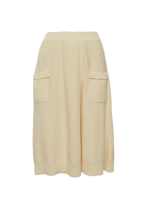 Sonia Rykiel Pre-Owned rib-knit pleated midi skirt - Yellow
