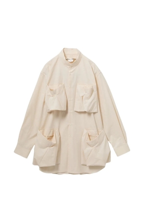 Comme Des Garçons patch-pocket band-collar shirt - Neutrals