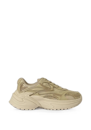 Emporio Armani mesh panelled sneakers - Neutrals
