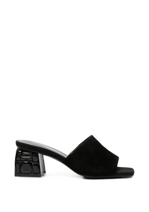 ADRIANNA FERETTI crystal-embellished block-heel sandals - Black