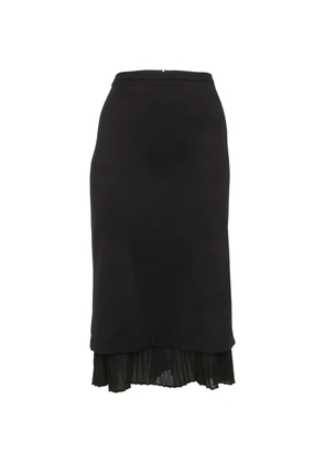 Max Mara plissé-trim pencil midi skirt - Black