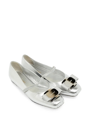 Ferragamo Pre-Owned Vara bow ballet flats - Silver