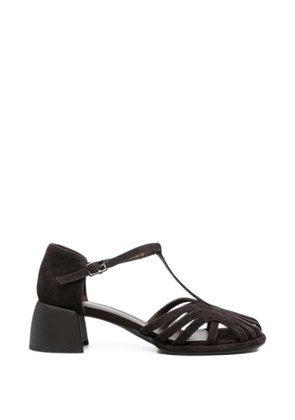 ADRIANNA FERETTI suede T-bar sandals - Brown