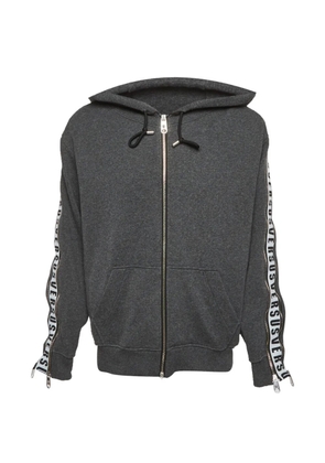Versus Pre-Owned logo-tape zip-up hoodie - Grey