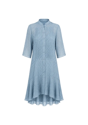 Barbara Bui plumetis pintuck-detail asymmetric dress - Blue