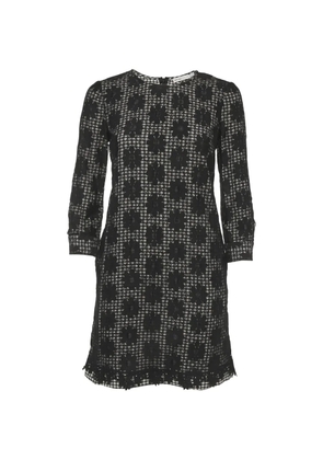 See by Chloé checkered floral-mesh shift dress - Black