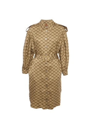 MCM Pre-Owned Monogram belted mini dress - Brown