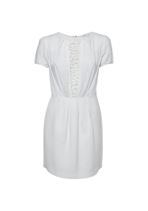 Maje lace-insert short-sleeved shift mini dress - White