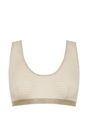 MOMONÌ Poppies striped jersey bra - Neutrals
