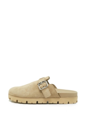Prada Pre-Owned Triangle-logo flat mules - Neutrals