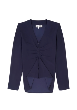 MM6 Maison Margiela gathered V-neck top - Blue