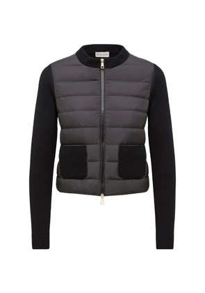 Moncler quilted panel-detail sweater - Black