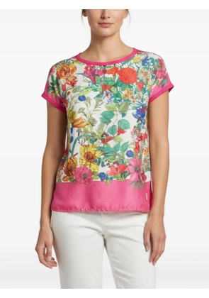 Moncler Vintage floral-print silk-panel T-shirt - Pink