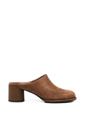 ADRIANNA FERETTI suede block-heel mules - Brown