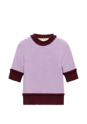 Marni purple wool blend jumper with contrast trims
