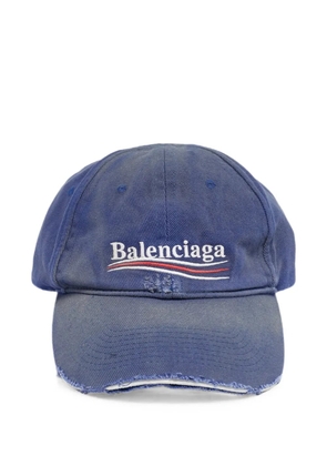 Balenciaga Pre-Owned Political Campaign distressed baseball cap - Blue