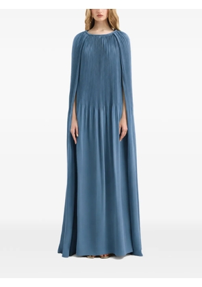 Gemy Maalouf pleated cape dress - Blue