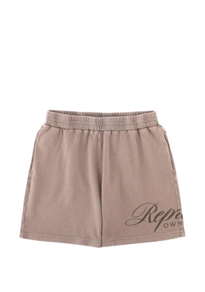 Represent logo-print mesh shorts - Neutrals
