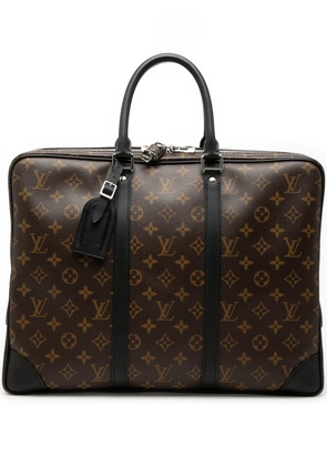 Louis Vuitton Pre-Owned 2013 Monogram Macassar Porte Documents Voyage GM business bag - Brown