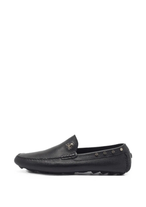 Philipp Plein skull-motif studded leather loafers - Black