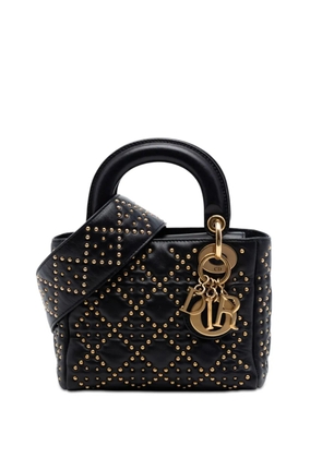 Christian Dior Pre-Owned 2017 Mini Lambskin Cannage Studded Supple Lady Dior satchel - Black