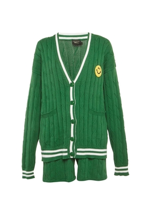Joshua Sanders x Smiley cable-knit cardigan and shorts set - Green