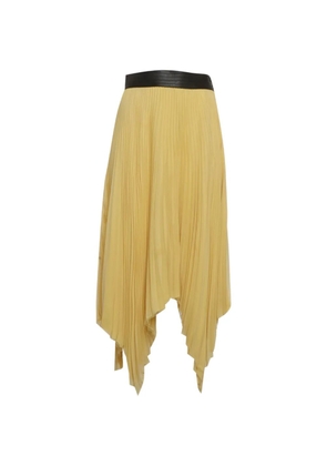Loewe Pre-Owned plissé high-low midi skirt - Yellow