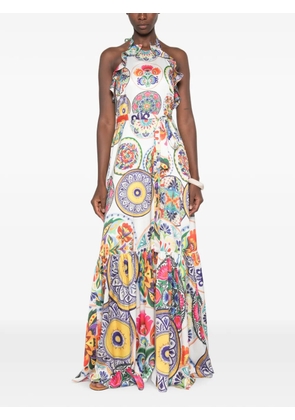 TWINSET graphic-print maxi dress - White