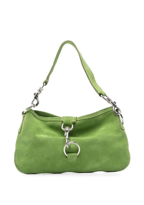Miu Miu Pre-Owned 2000s lobster-clasp suede shoulder bag - Green