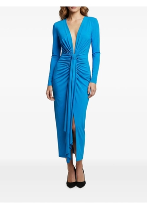 Solace London Lorena draped midi dress - Blue