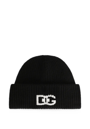 Dolce & Gabbana englisrib-knit beanie hat - Black