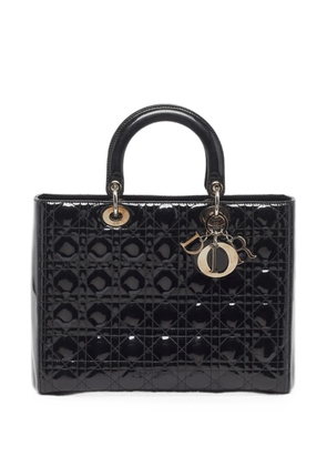 Christian Dior Pre-Owned 2010 Lady Dior Cannage leather tote bag - Black