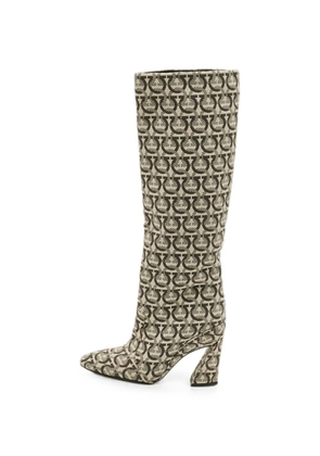Ferragamo Pre-Owned Gancini knee-length boots - Neutrals