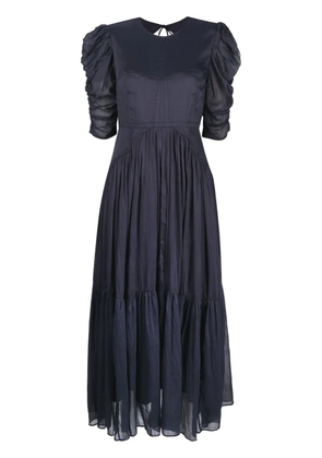 ISABEL MARANT puff-sleeve tiered dress - Blue