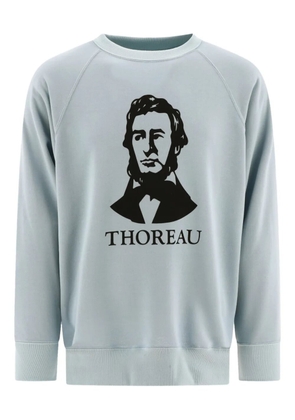 Mountain Research thoreau-print crew-neck sweatshirt - Blue