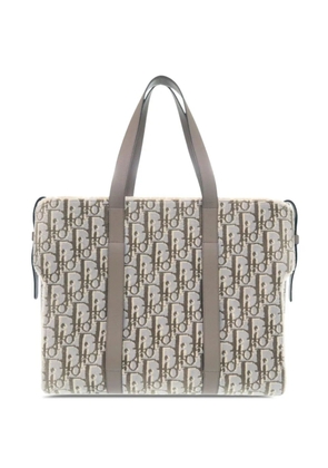 Christian Dior Pre-Owned 2022 Large Oblique Wool Corolle tote bag - Neutrals