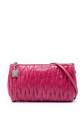 Miu Miu Pre-Owned 2010-2026 Matelasse Nappa Chain crossbody bag - Pink