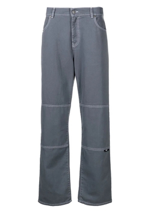 MSGM logo-print straight-leg trousers - Grey