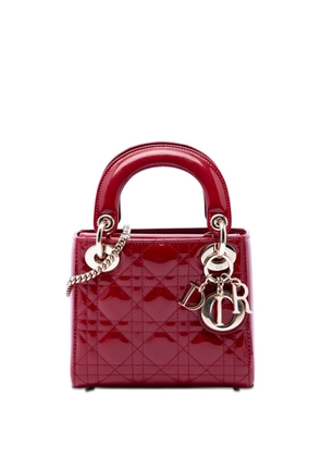 Christian Dior Pre-Owned 2017 Mini Patent Cannage Lady Dior satchel - Red