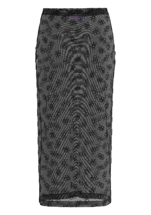Maccapani embroidered semi-sheer overskirt - Black