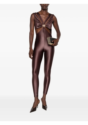Mazzei cut-out logo-plaque jumpsuit - Brown