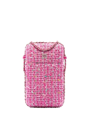CHANEL Pre-Owned 2019 Tweed Chain Around Phone Holder crossbody bag - Pink