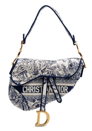 Christian Dior Pre-Owned 2020 Embroidered Canvas Toile de Jouy Saddle Bag shoulder bag - Blue