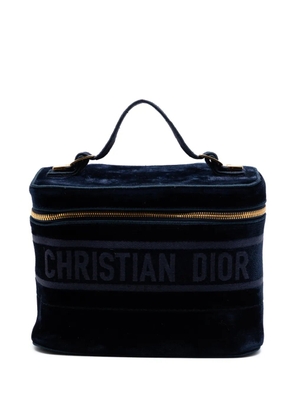 Christian Dior Pre-Owned 2020 Embroidered Velvet Diortravel Case vanity bag - Blue
