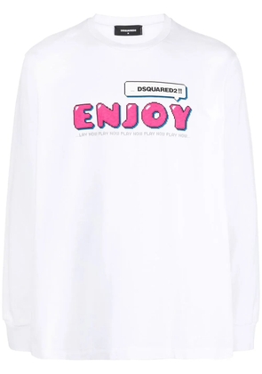 DSQUARED2 Enjoy-print long-sleeve T-shirt - White