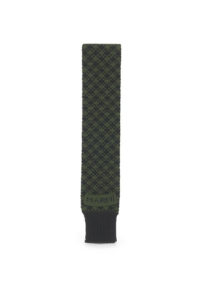 Marni jacquard-knit ribbed-edge scarf - Green