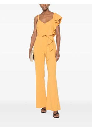 Allure ruffled belted jumpsuit - Yellow