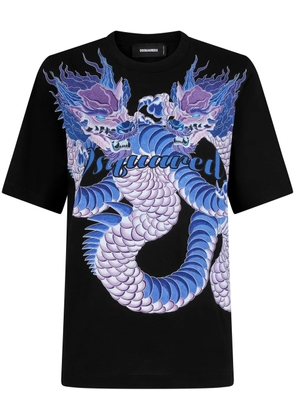 DSQUARED2 dragon-print cotton T-shirt - Black